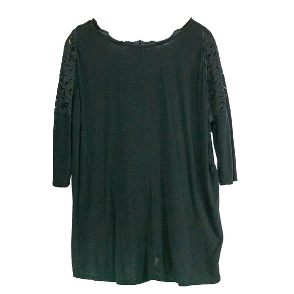 Women's Medium Shirt Black DOLAN Tunic 3/4 Length Sleeve Oversized Stretchy Top - Picture 2 of 7